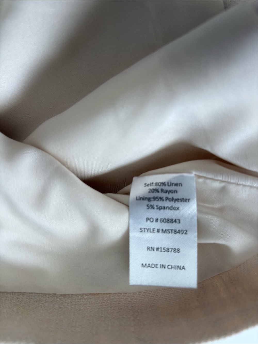 Mable Linen Blend Matching Set Shorts & Button Front Crop Top Neutral L - Picture 7 of 9